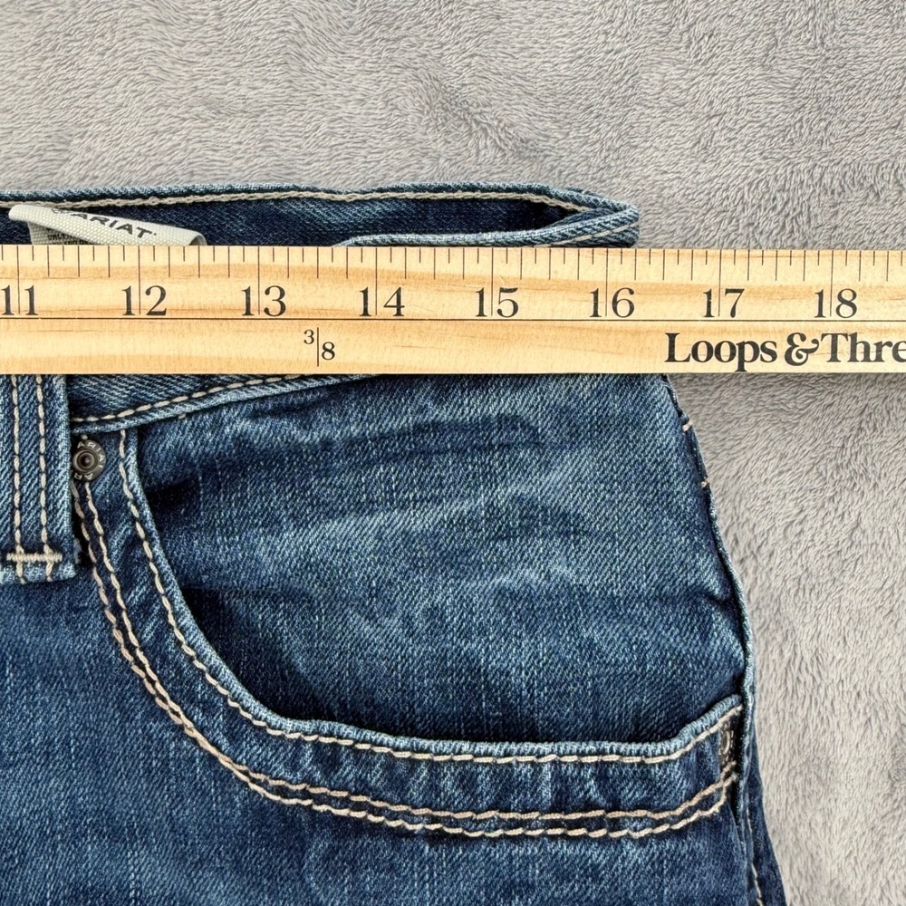 Ariat M5 Slim Straight Leg Jeans Mens Medium Wash Denim 100% Cotton Size 33/36 - Picture 15 of 15